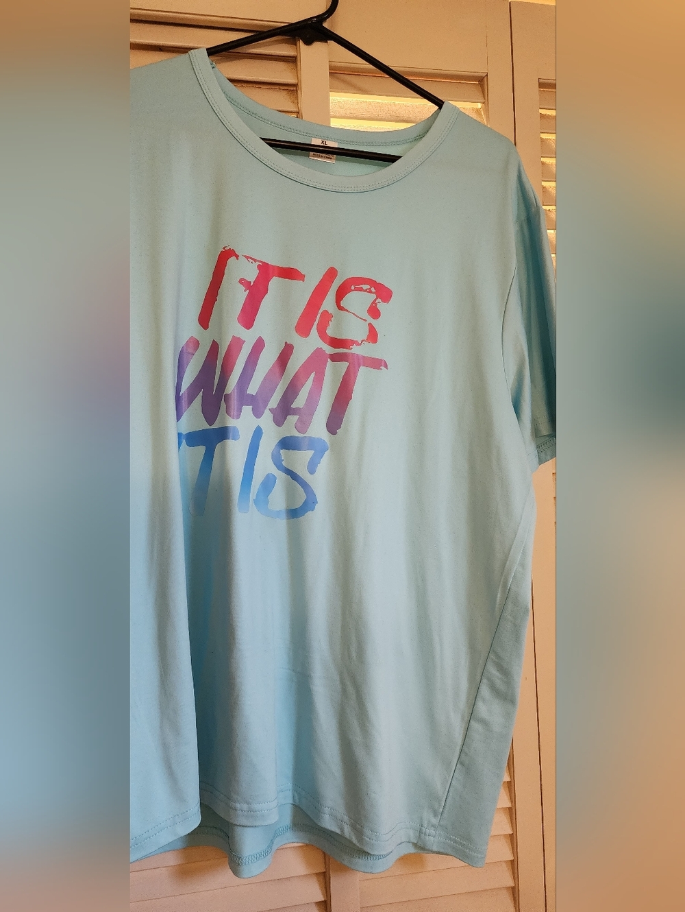 Light Blue Graphic Tee "IT IS WHAT IS"